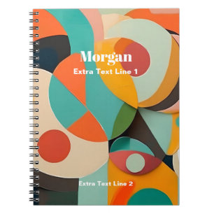 Carnet Art Moderne du milieu du siècle, Nom et 2 lignes d