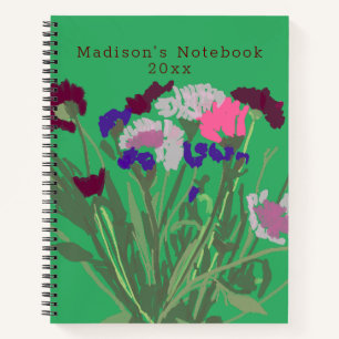 Carnet Art moderne Fleurs sauvages colorés heureux +Perso