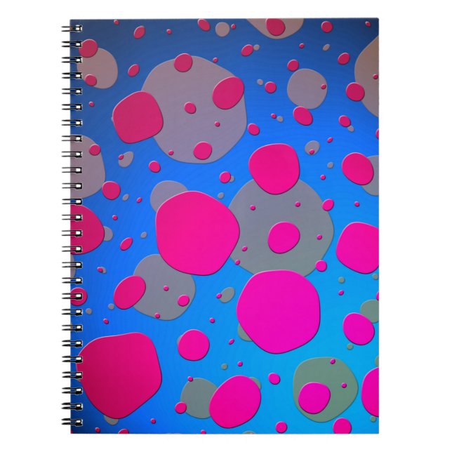 Carnet Art moderne rose vif et bleu (Devant)