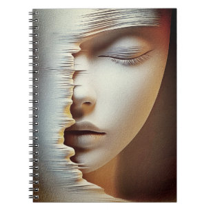 Carnet Art mural du visage féminin abstrait – Texturé mod