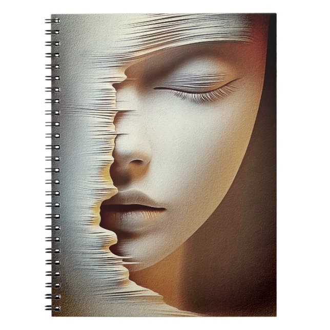 Carnet Art mural du visage féminin abstrait – Texturé mod (Devant)