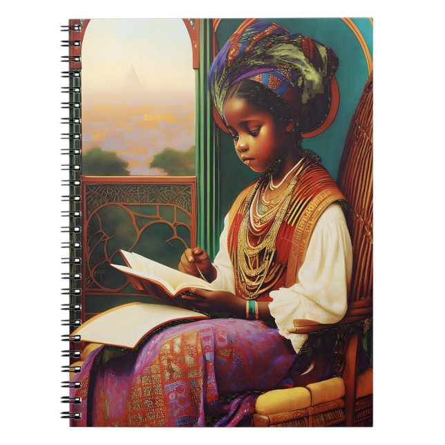 Carnet Art Nouveau - African American Girl Reading (Devant)