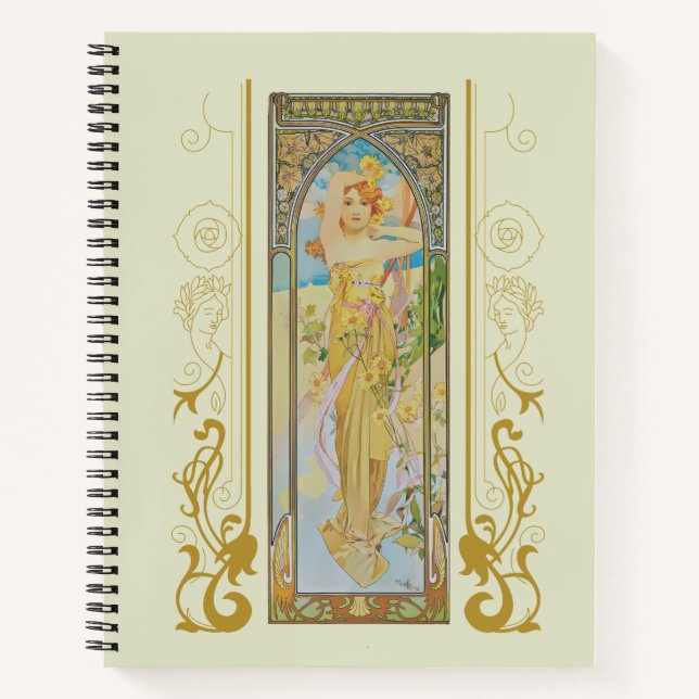 Carnet Art Nouveau Alphonse Mucha - La luminosité du jour (Devant)