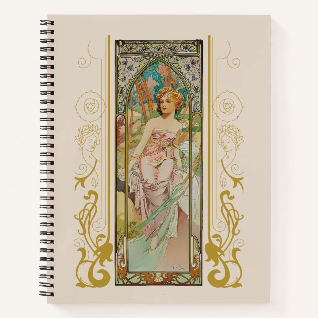 Carnet Art Nouveau Alphonse Mucha - Réveil matinal (Devant)