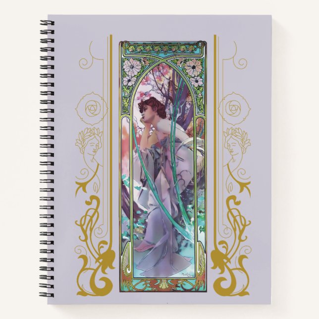 Carnet Art Nouveau Alphonse Mucha Soirée Contemplation (Devant)