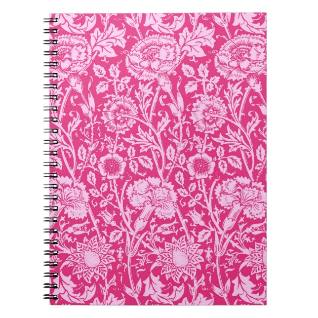 Carnet Art Nouveau Carnation Damask, Fuchsia rose (Devant)
