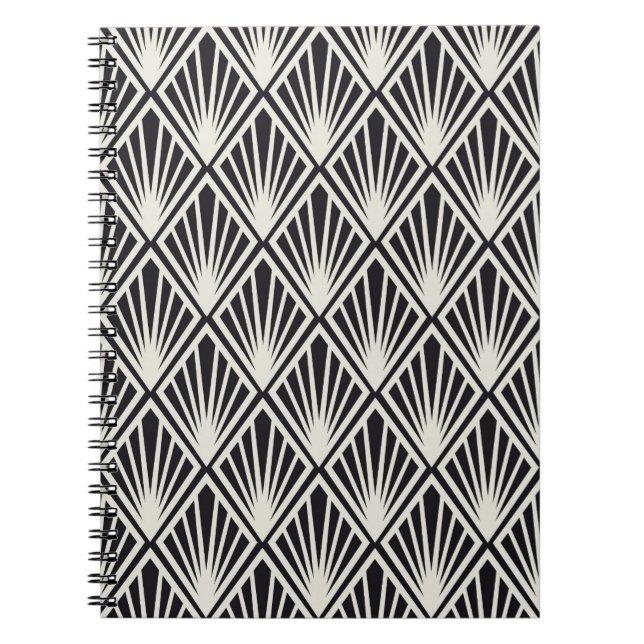 Carnet Art Nouveau floral vintage, motif géométrique. (Devant)