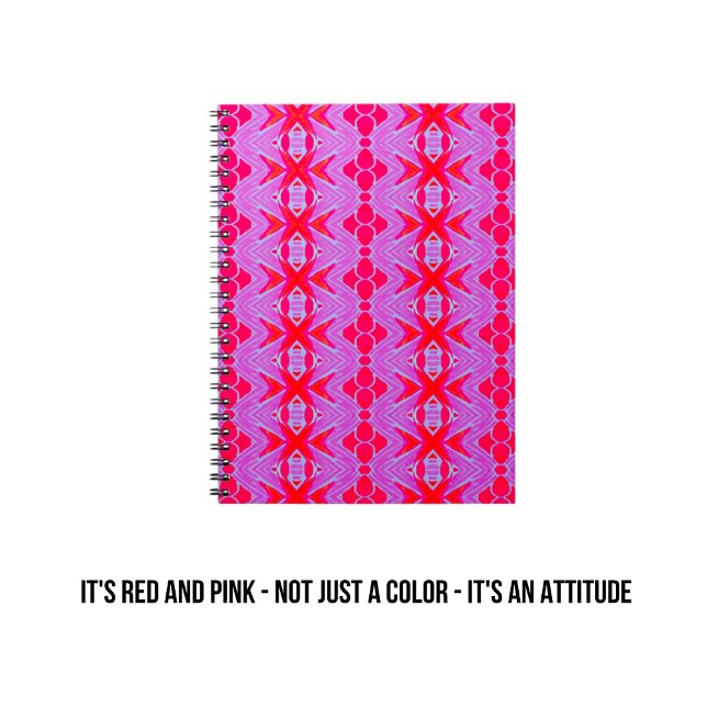 Carnet Art Nouveau motif rouge et rose (Créateur téléchargé)