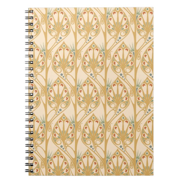 Carnet Art nouveau rétro, lignes géométriques abstraites. (Devant)