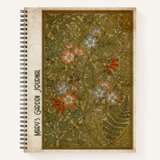 Carnet Art Nouveau Rosa Canina Botanique Vintage