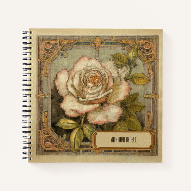Carnet Art Nouveau Rosa gallica (Devant)