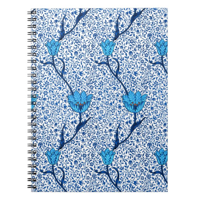 Carnet Art Nouveau Tulip Damask, Cobalt Blue (Devant)