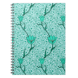 Carnet Art Nouveau Tulip Damask, Turquoise