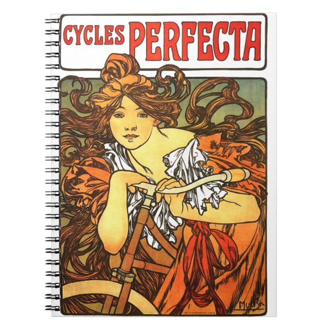Carnet Art Nouveau Vélo Mucha Art (Devant)