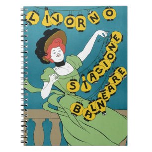 Carnet Art Nouveau vintage, Livorno Senorita dansant