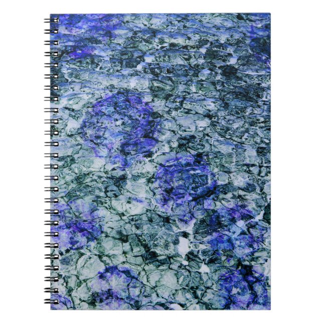 Carnet Art numérique d'aquarelle bleue arrière - plan abs (Devant)