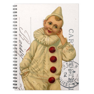 Carnet Art numérique de carte postale clown vintage