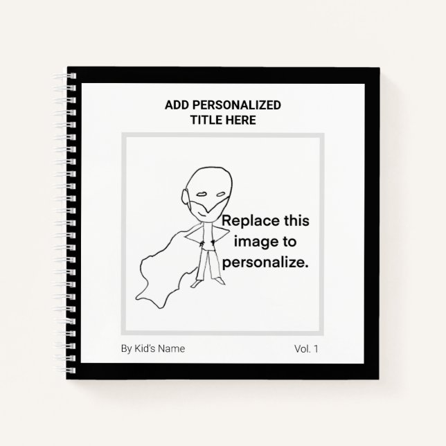 Carnet Art Personnalisé Moderne Enfant Monogramme (Devant)