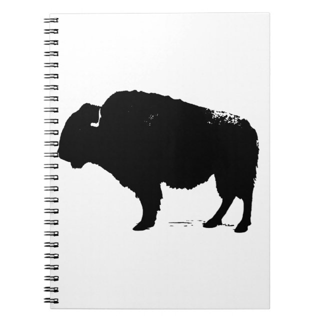 Carnet Art Pop Art Bison Buffle Noir & Blanc (Devant)