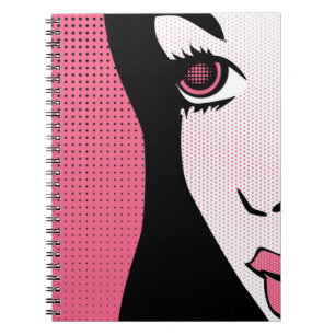 Carnet Art Pop Moderne de Bande Dessinée du Visage de Fem