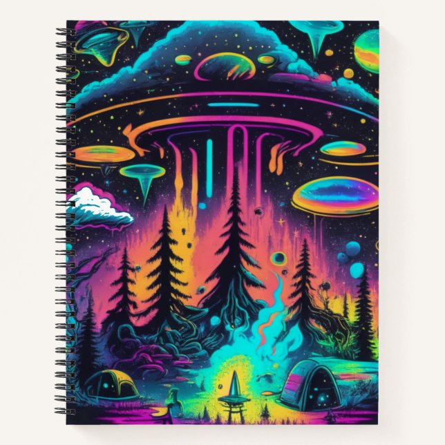 Carnet Art psychédélique de fantaisie OVNI (Devant)