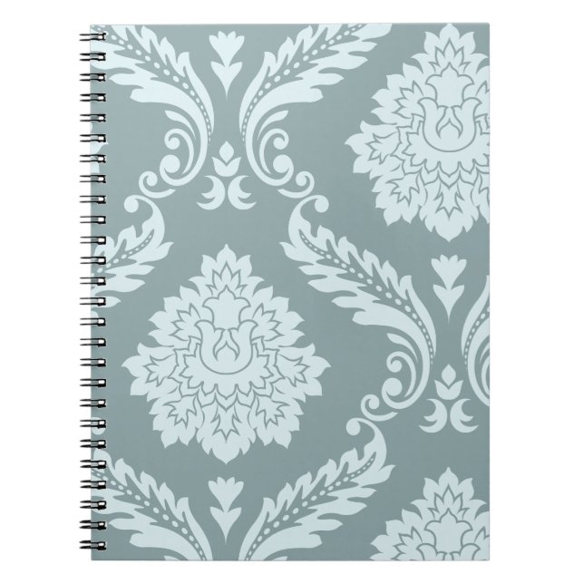 Carnet Art Rococo Damassé I Bleu de Canard+Turquoise (Devant)