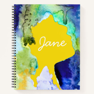 Carnet art silhouette aquarelle abstrait