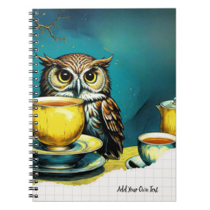 Carnet Art surréaliste PERSONNALISÉ - Le hibou a été invi