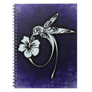 Carnet Art tribal motif oiseau sur bleu