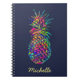 Carnet Art tropical à la mode coloré d'ananas