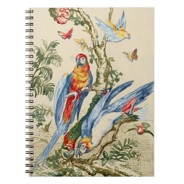 Carnet Art Tropical Antique de Perroquet et Papillon de G (Devant)
