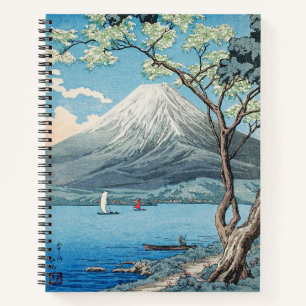 Carnet Art vintage du mont Fuji et du lac Yamanaka japona