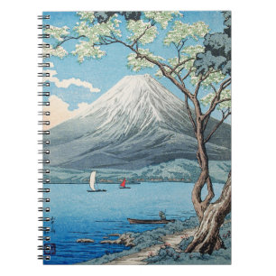 Carnet Art vintage japonais du mont Fuji et du lac Yamana