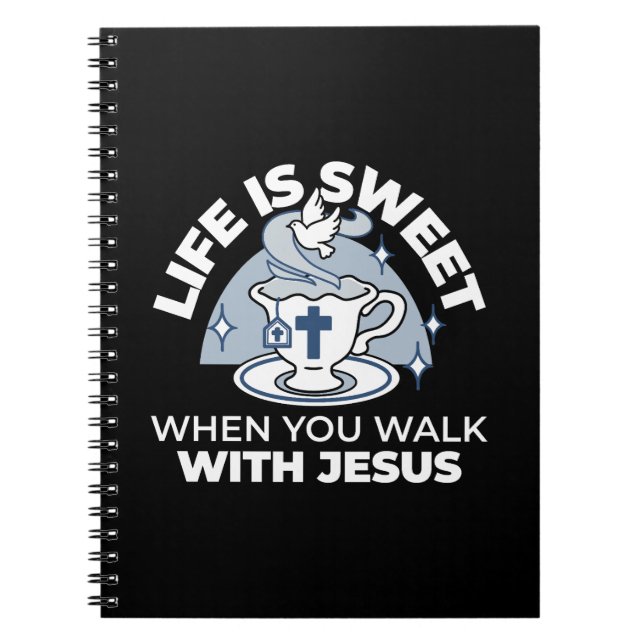 Carnet Art Vivant Fidèle - Teacup avec Croix et Dove (Devant)