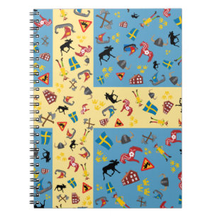 Carnet Articles suédois de culture avec le drapeau