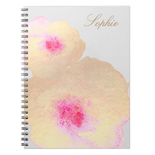 Carnet Artisan or floral aquarelle Art personnalisé