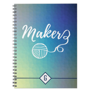 Carnet Artisanat fabricant Monogramme Blue Gradient Géomé