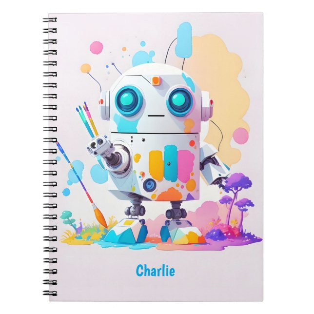 Carnet Artiste robot fantaisiste pour âmes créatives (Devant)