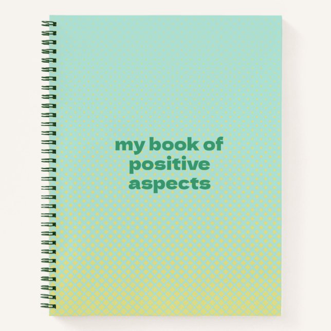 Carnet Aspects positifs Gradient vert Gratitude tendance (Devant)
