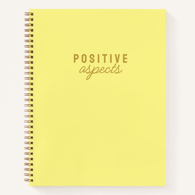 Carnet Aspects Positifs Minimaliste Gratitude Jaune (Devant)