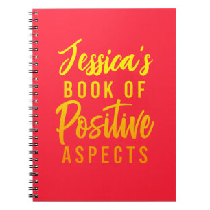 Carnet Aspects positifs Nom Rouge Jaune Gratitude