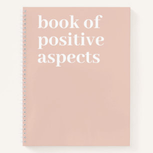 Carnet Aspects Positifs Texte minimaliste Gratitude rose