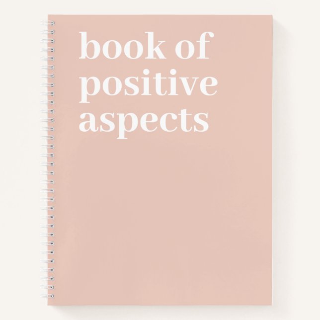 Carnet Aspects Positifs Texte minimaliste Gratitude rose (Devant)