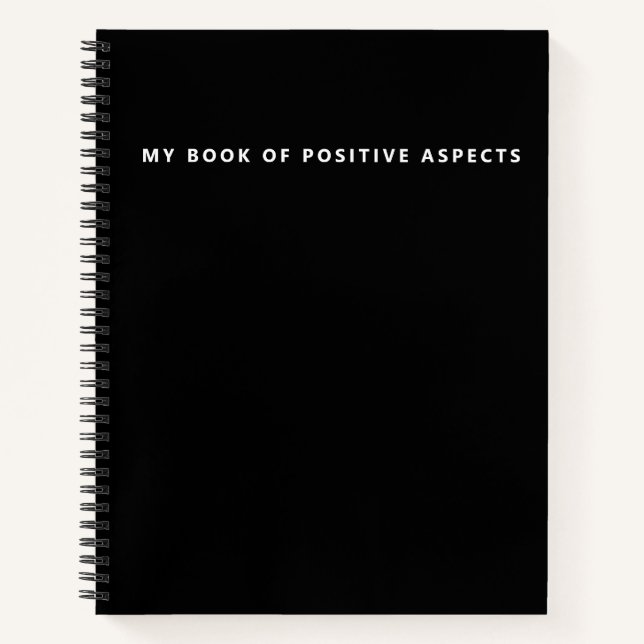 Carnet Aspects positifs ultra minimalistes Noir Gratitude (Devant)