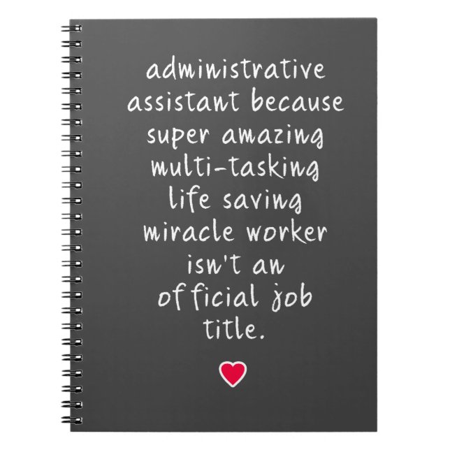 Carnet assistant administratif car super extraordinaire (Devant)