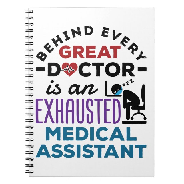 Carnet Assistant Médicale Exhausted Funny Appréciation (Devant)