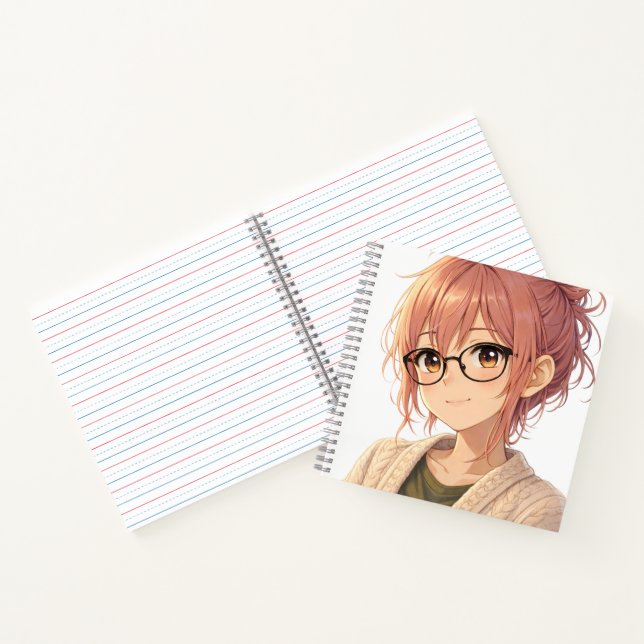 Carnet Aster™ Cute Aesthetic Girl Spiral Notebook Cozy Vi (Intérieur)