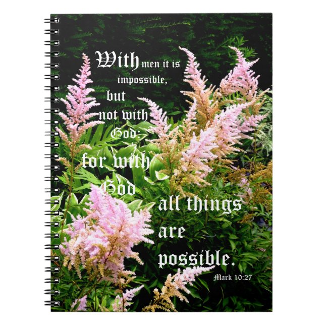Carnet Astilbe avec Mark 10:27 (Devant)