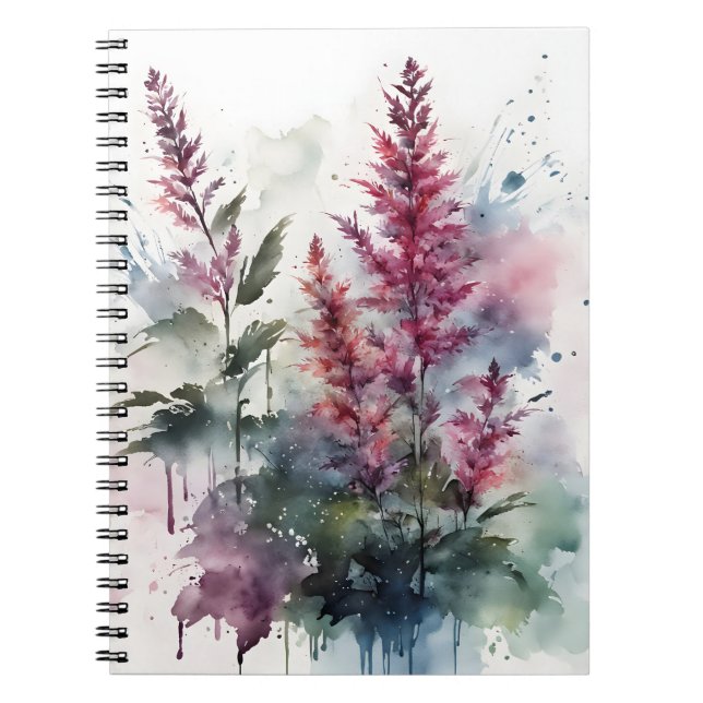 Carnet Astilbe - Fleurs aquarelle (Devant)