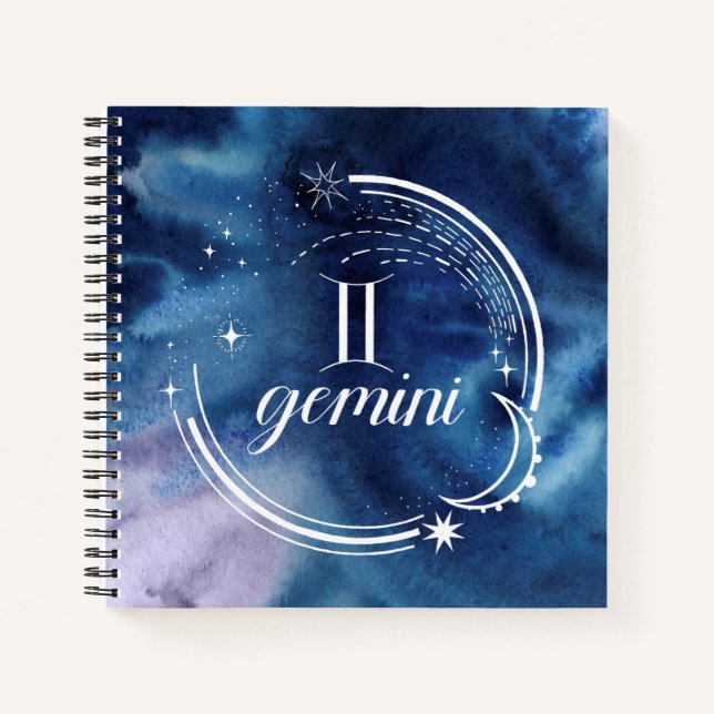 Carnet Astrologie aquarelle - Gemini (Devant)